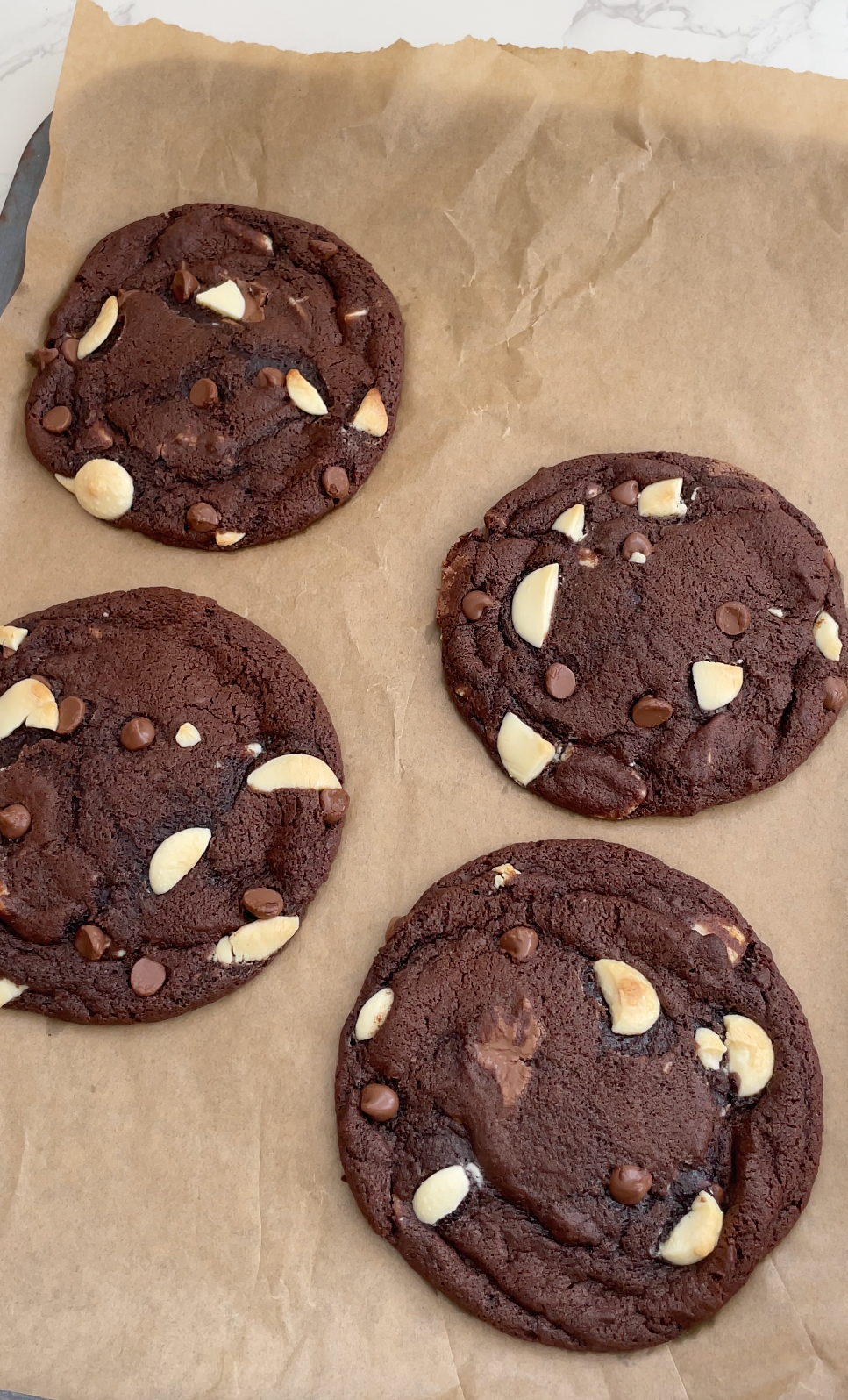 Soft & Chewy Triple Chocolate Cookies Recipe