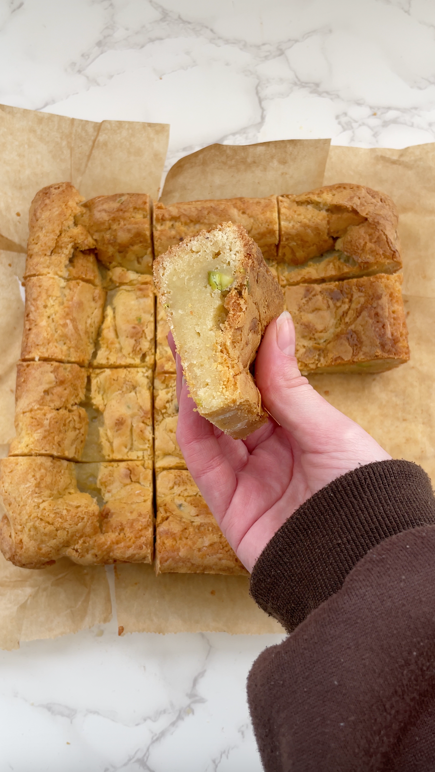 Pistachio & White Chocolate Blondies Recipe