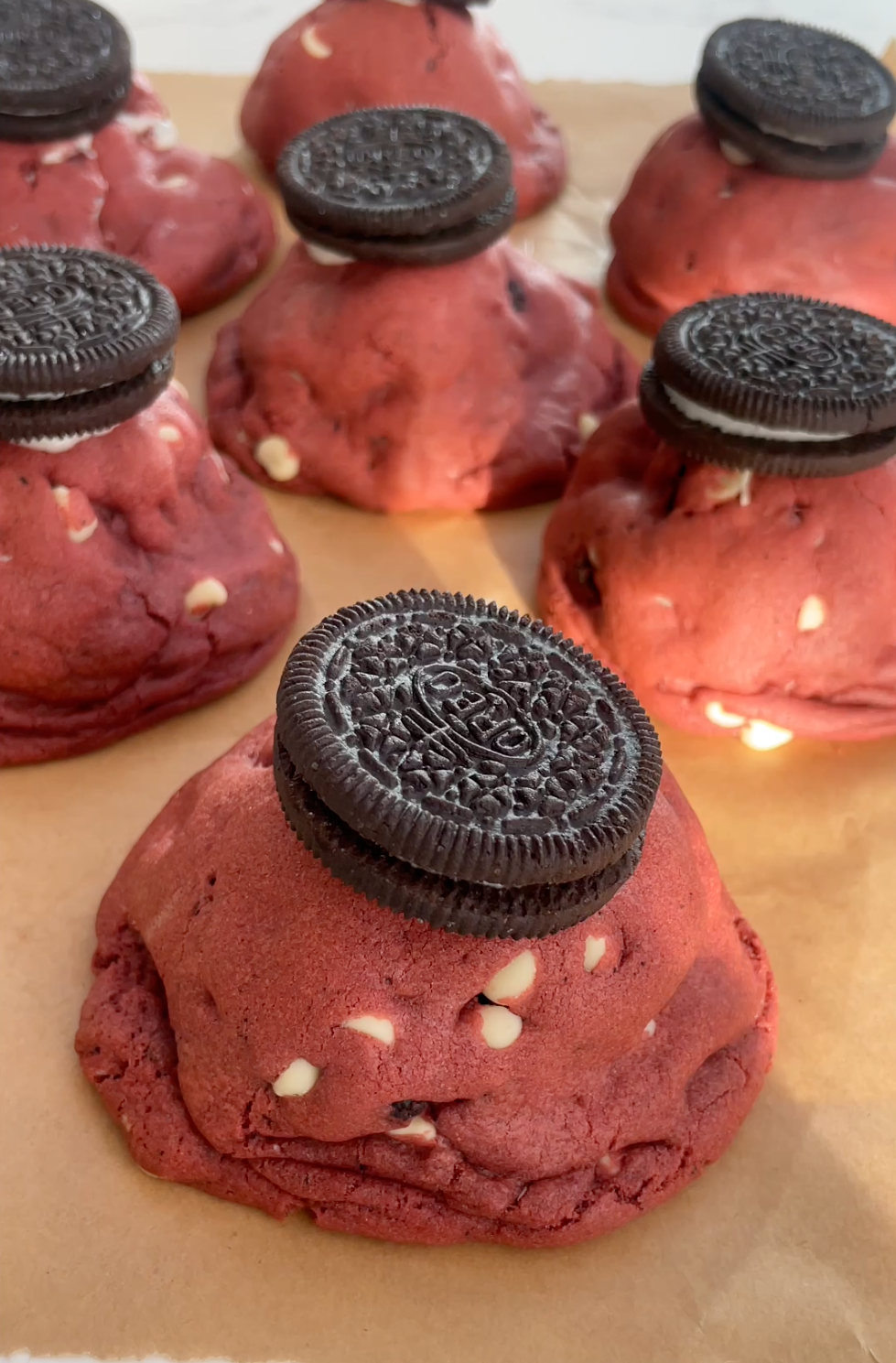 Red Velvet Oreo NYC Cookies Recipe