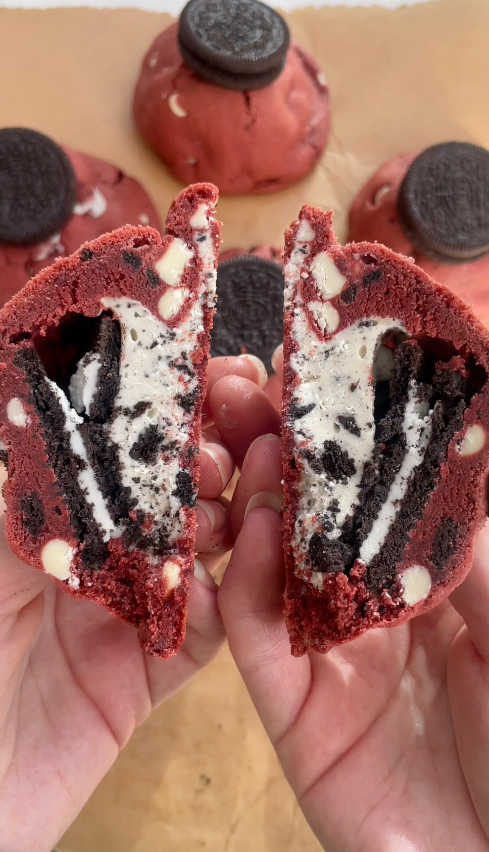 Red Velvet Oreo NYC Cookies Recipe