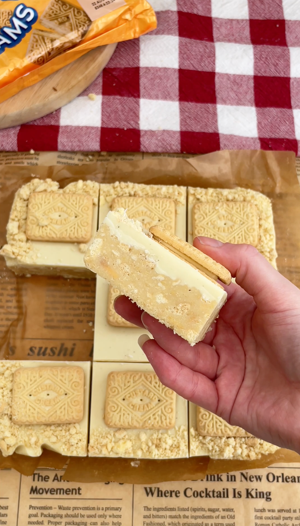 Custard Cream No Bake Bars Recipe