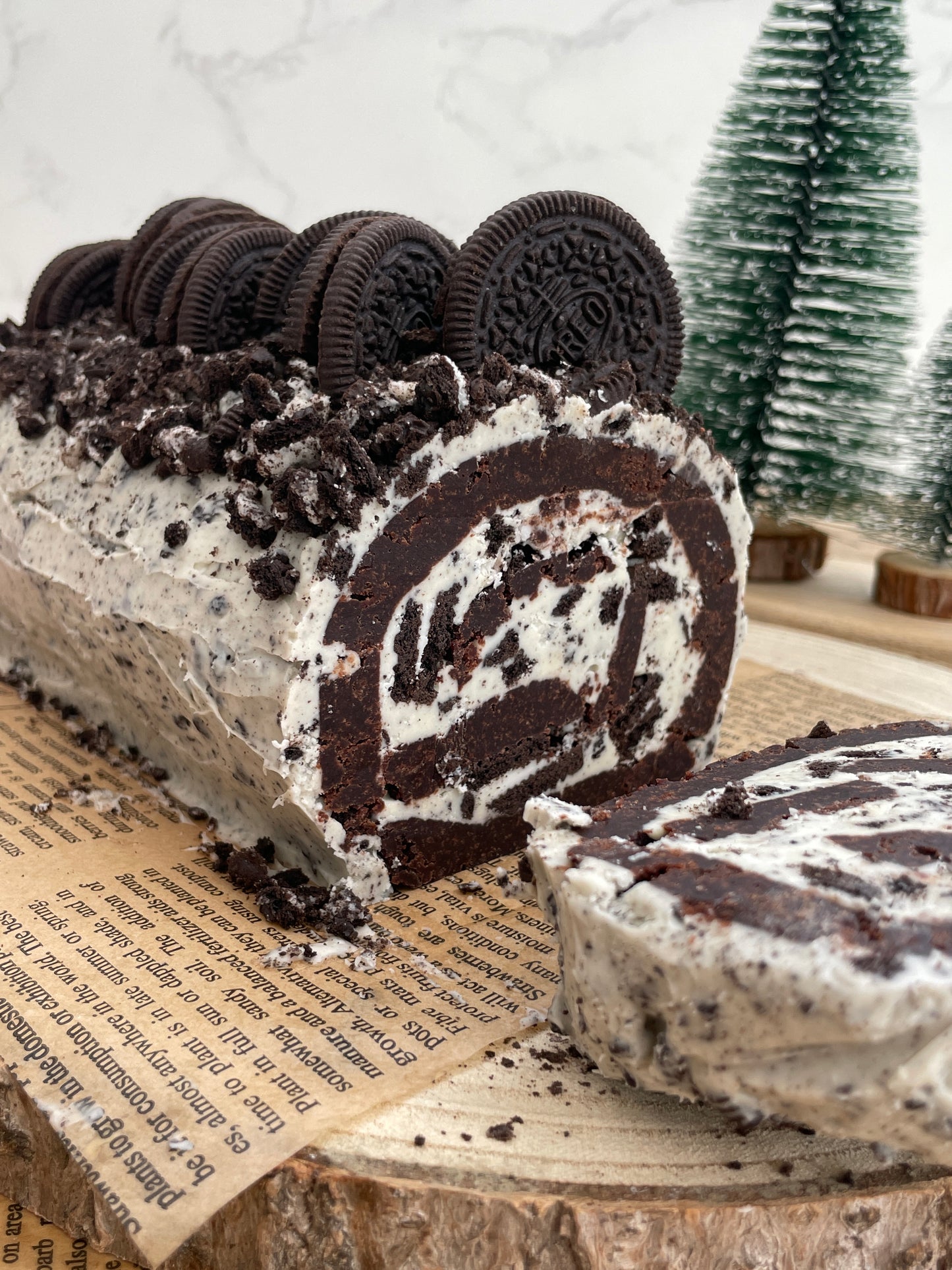 Oreo Brownie Yule Log Recipe